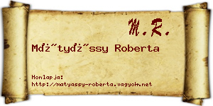 Mátyássy Roberta névjegykártya